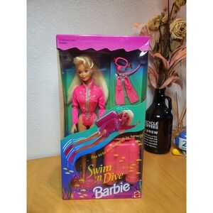 1994 Mattel Swim 'n Dive Barbie Doll New in Box 11505 Vintage Mermaid Playset